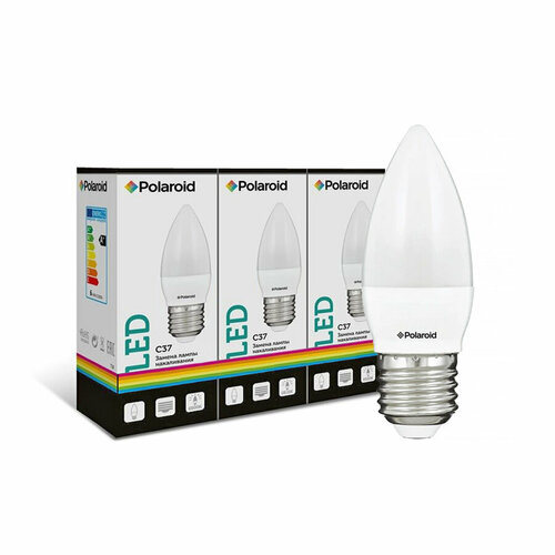 Светодиодная лампа Polaroid 220V C37 6W 6500K E27 490lm (3 шт.)