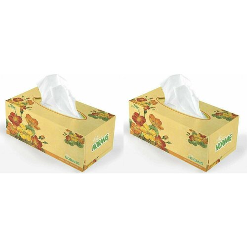 Norang Двухслойные салфетки для лица Желтые цветы, 250 шт, 2 упаковки