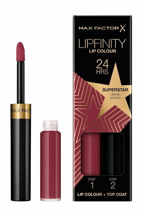 MAX FACTOR Стойкая губная помада и увлажняющий блеск Lipfinity Lip Colour, № 86 Superstar, 2.3 мл + 1.9 г