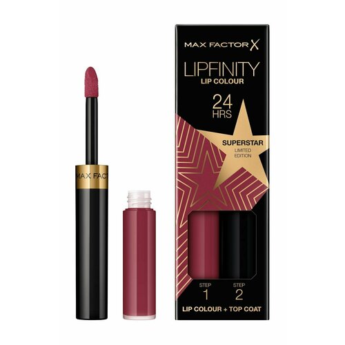 MAX FACTOR Стойкая губная помада и увлажняющий блеск Lipfinity Lip Colour, № 86 Superstar, 2.3 мл + 1.9 г