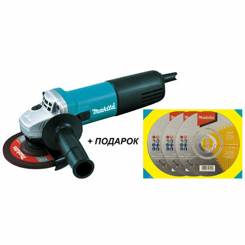 Шлифмашина угловая MAKITA 9558HN 125мм 840Вт с кругом отрезным Makita для стали плоский D-75530 3шт 1029000₽