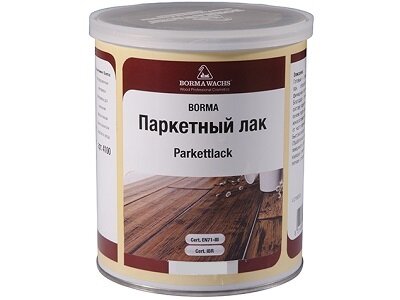 Borma Wachs Лак паркетный полиуретановый Borma Wachs PU Parquet Lack 1 л. Бесцветный блеск 80-90%