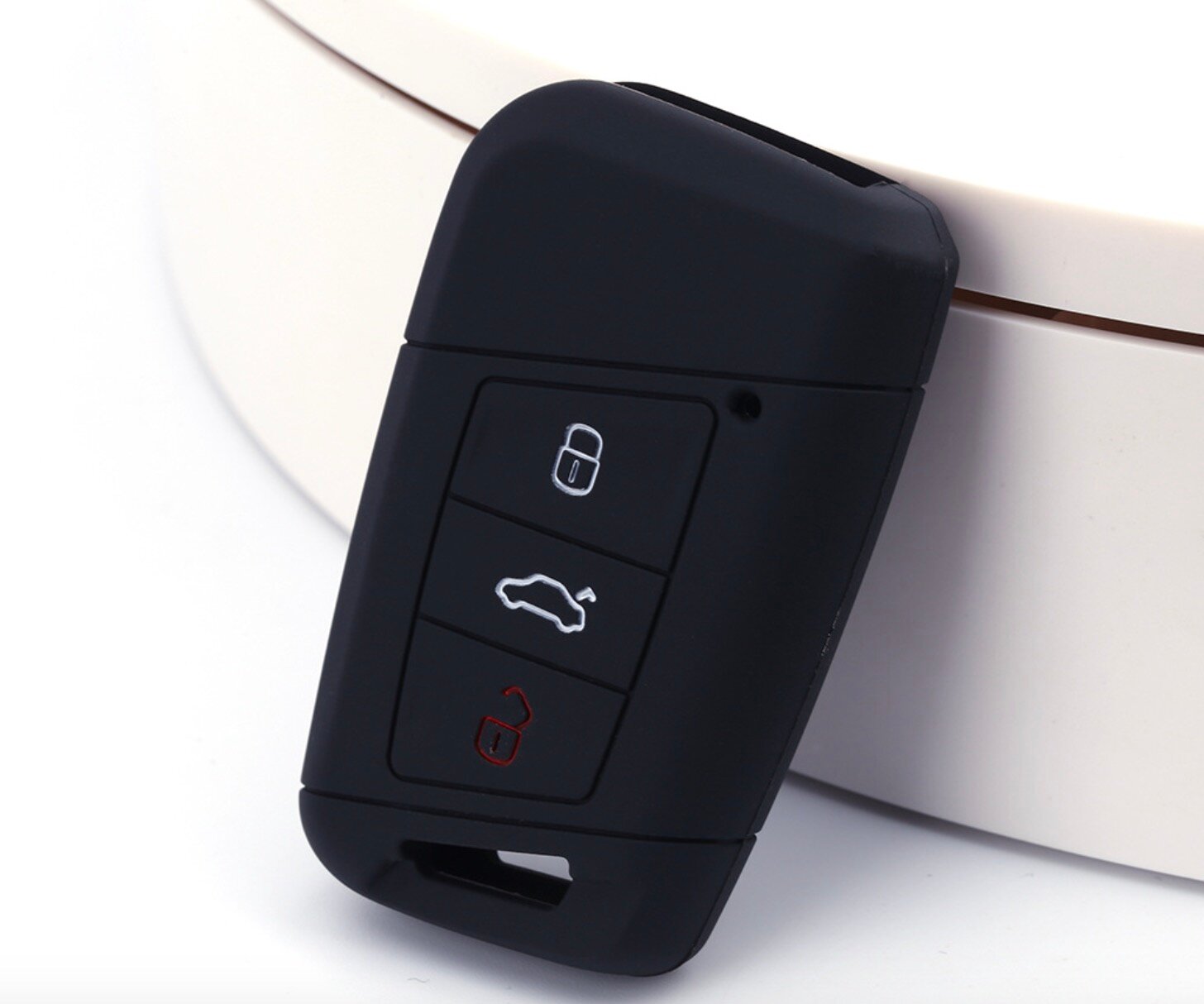 Защитный, ультралегкий, силиконовый чехол MyPads M-237444 черный для автомобильного смарт ключа зажигания на 3 кнопки SKODA Шкода / Volksvagen Фоль.