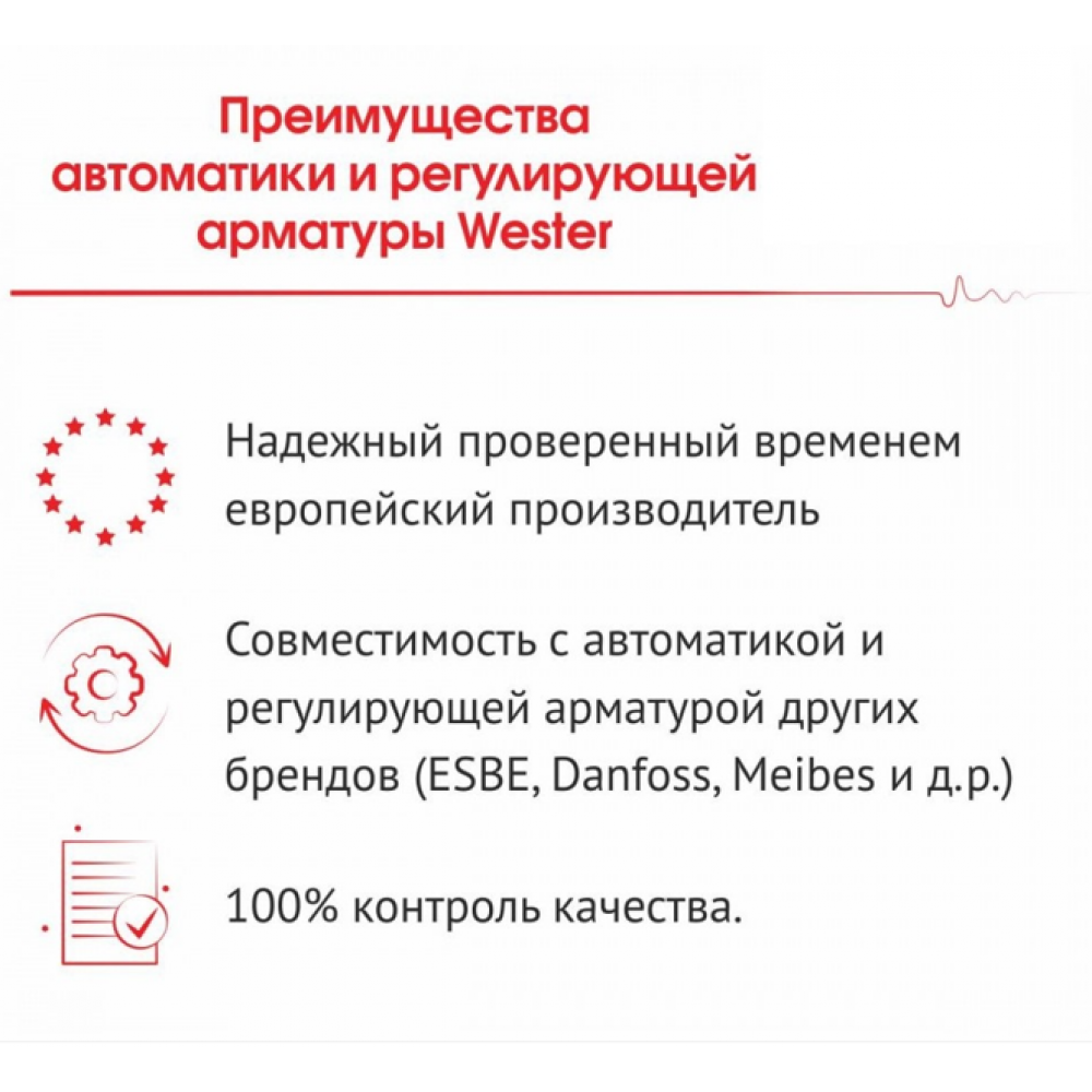 Клапан поворотный трехходовойесительный Wester FMV 131E Ду 32 1 1/4" ВР Kvs 15 (VRG131 Esbe 11601200) First WV-004 0-04-0016