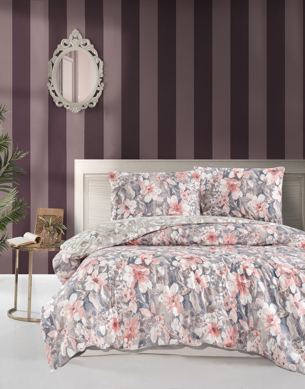 Белье из ранфорса с простыней на резинке Joly кремовый Doco (кремовый) Евро (наволочки 50x70)