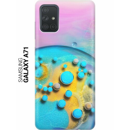 ультратонкий силиконовый чехол накладка для samsung galaxy s20 с принтом цветные капли Ультратонкий силиконовый чехол-накладка для Samsung Galaxy A71 с принтом Цветные капли