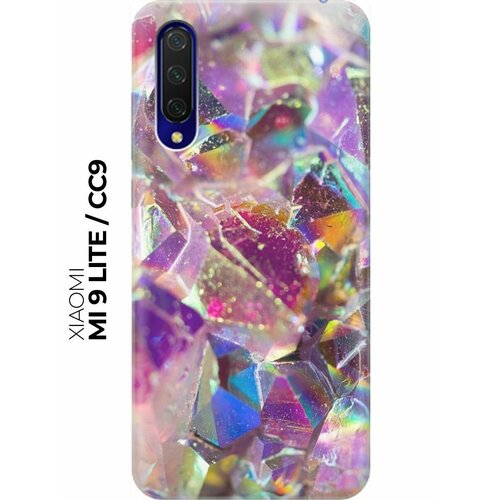 re pa накладка transparent для xiaomi mi 9 lite cc9 с принтом красочные капли RE: PA Накладка Transparent для Xiaomi Mi 9 Lite / CC9 с принтом Розовые кристаллы