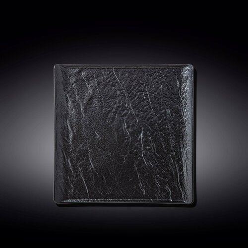 Тарелка квадратная WL-661106/A (21,5*21,5см) черный сланец