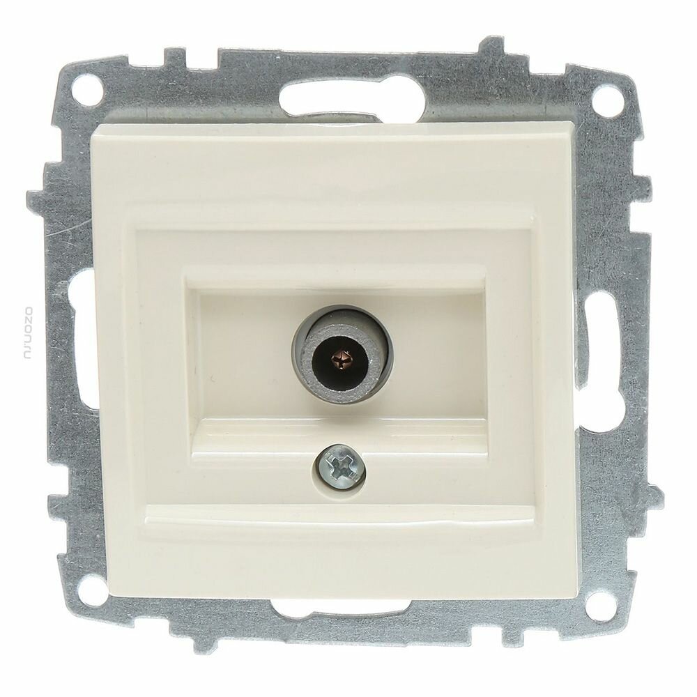 Cosmo 619-010300-273 Розетка телевизионная оконечная (TV, под рамку, с/у, кремовый) ABB - фото №4