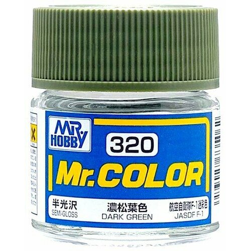 Mr.Color Краска эмалевая цвет Темно-зеленый (JASDF F-1) полуматовый, 10мл