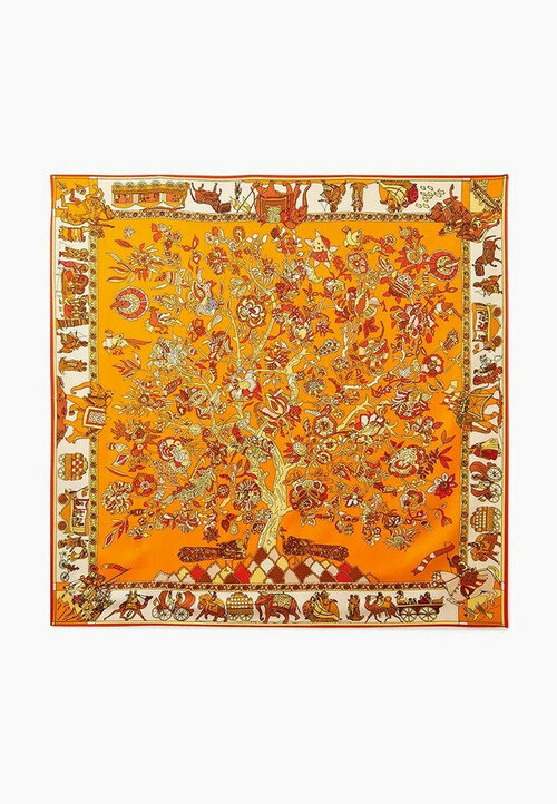 Платок Rosedena, 130х130 см, оранжевый