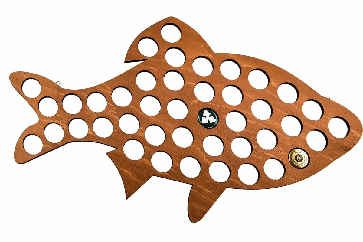 фото Копилка для пивных крышек PREZENT Рыба, 28x42x0,6 см КОП-005