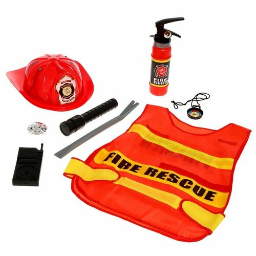 Набор пожарного «Огнеборец», с жилетом, 8 предметов сюжетно ролевой набор для игры пожарного набор пожарного 11 предметов