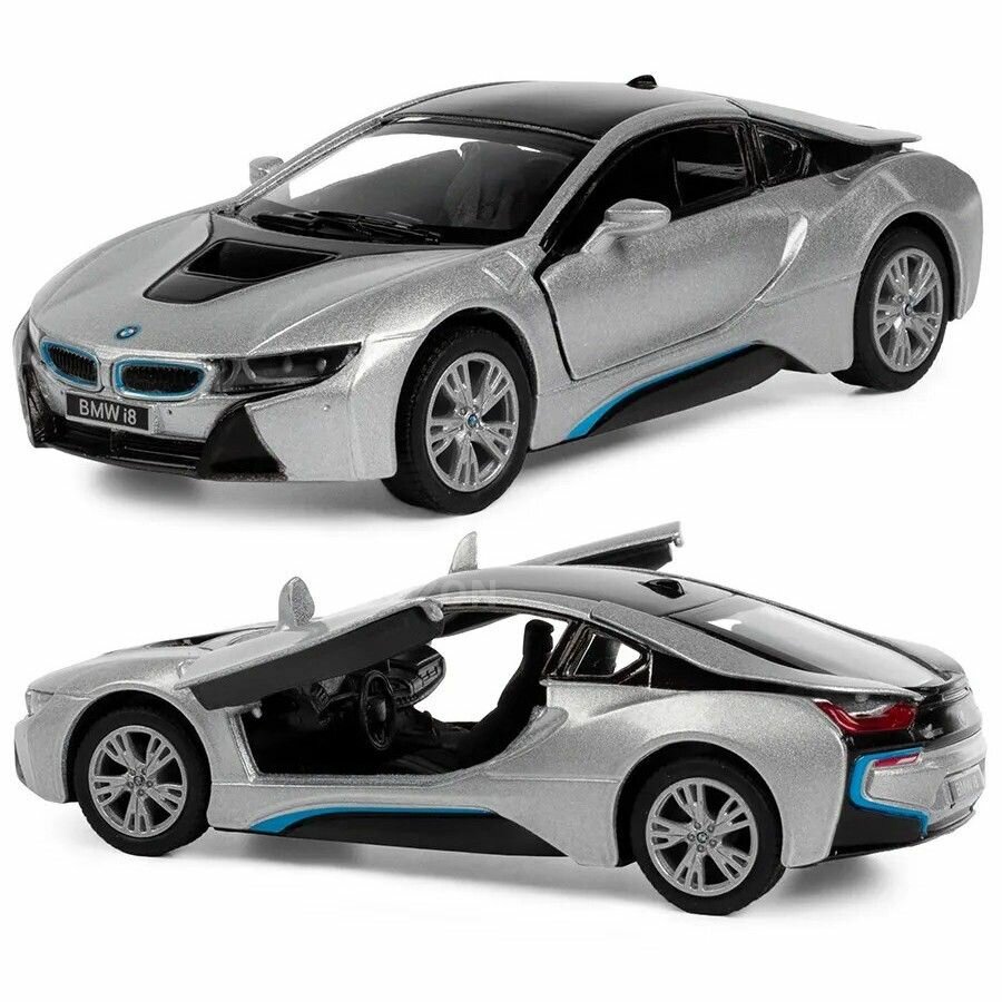 Модель BMW i8 1:36 (серебристая)