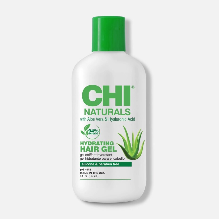 Chi Naturals Hydrating Hair Gel - Чи Гель для волос увлажняющий с алоэ вера и гиалуроновой кислотой, 177 мл -