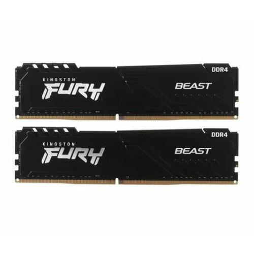 Оперативная память Kingston DDR4 16Gb 2x8Gb 3200MHz pc-25600 FURY Beast Black CL16 135V KF432C16BBK216-SP 20000₽