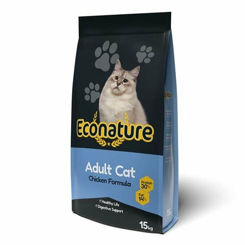 ECONATURE Adult Cat Chicken Formula сухой корм для кошек с курицей 15кг