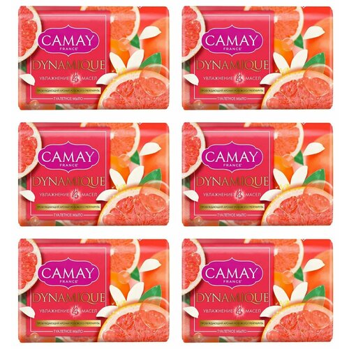 Camay Мыло туалетное Dynamique, 6 шт по 85 г мыло camay 85г пробуждающий аромат розового грейпфрута