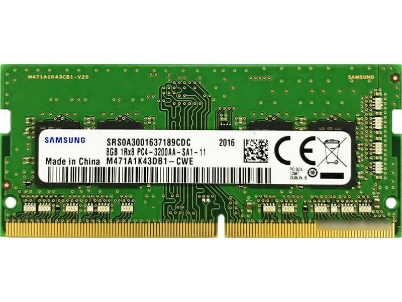 Оперативная память Samsung DDR4 8GB SO-DIMM (PC4-25600) 3200MHz 1.2V (M471A1K43DB1-CWE)