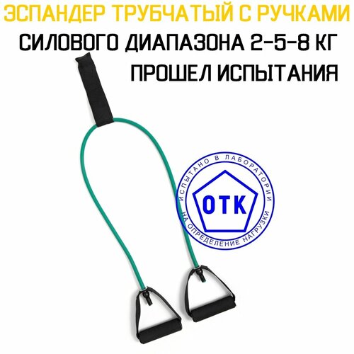 фото Трубчатый эспандер силового диапазона 2-5-8 кг с ручками hard work