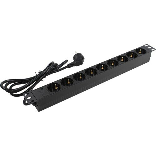 Exegate EX280848RUS Блок розеток ExeGate ServerPro PDU-19H902 Al-9S-EU1.8, 19",1U,алюм, 9Schuko, евровилка, 1.8м - фото №6