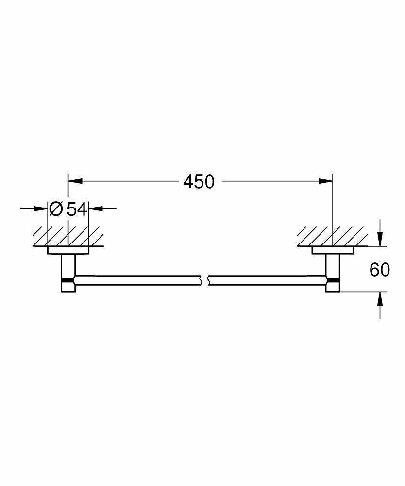 Держатель для банного полотенца GROHE Essentials, темный графит матовый (40688GN1) - фото №10