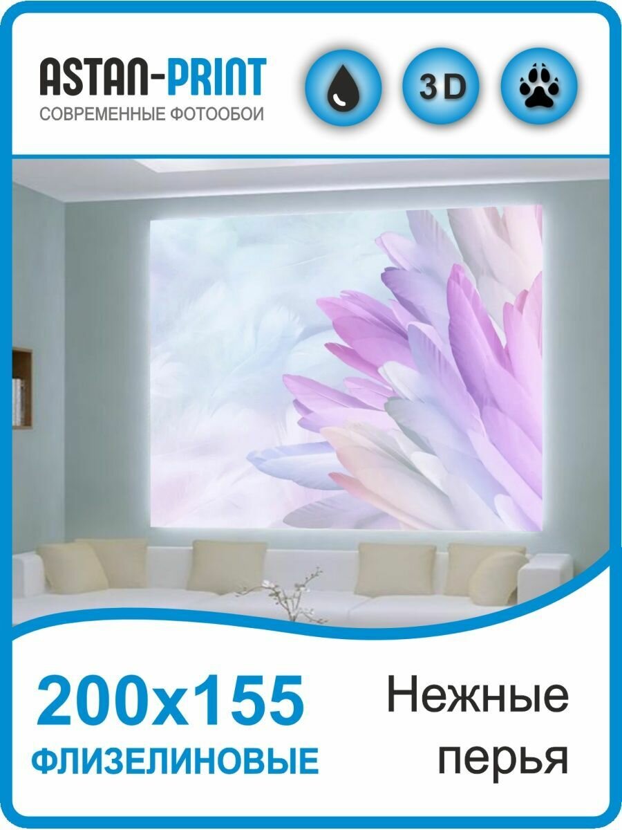 Флизелиновые фотообои Нежные перья 200х155