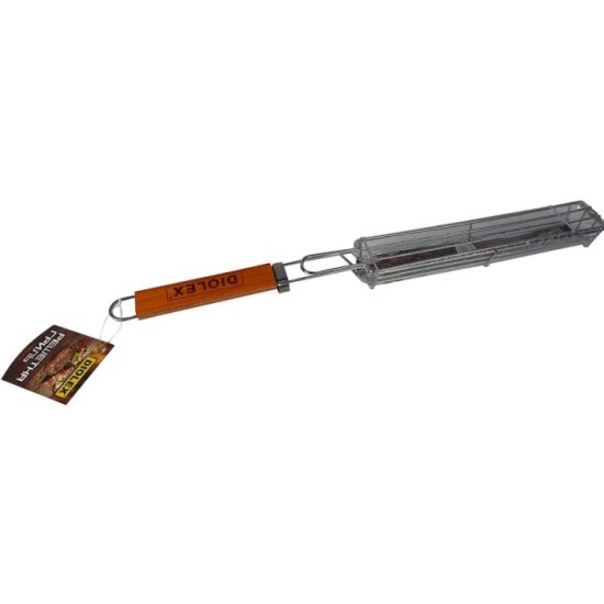 Решетка-гриль DIOLEX DX-G2001 для колбасок 49x27x4 см с деревянной ручкой