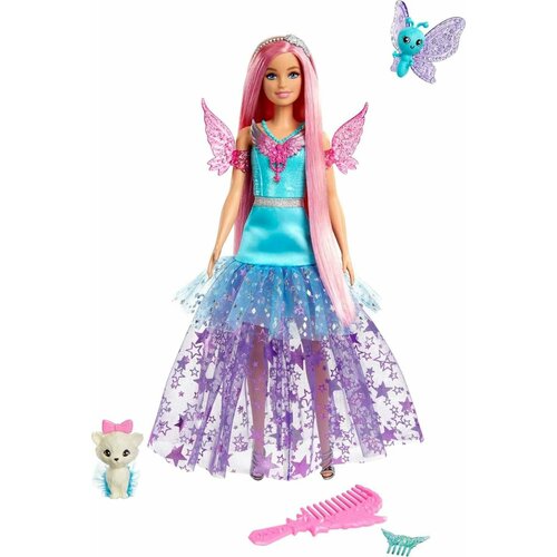 кукла barbie малибу с аксессуарами gyg39 разноцветный Кукла Barbie сказочная фея Малибу с питомцами HLC32