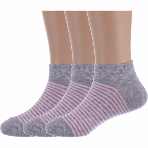 фото Носки красная ветка 3 пары, размер 16-18, розовый, серый