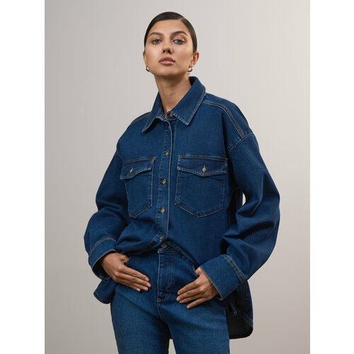 фото Рубашка calista, размер 48, синий