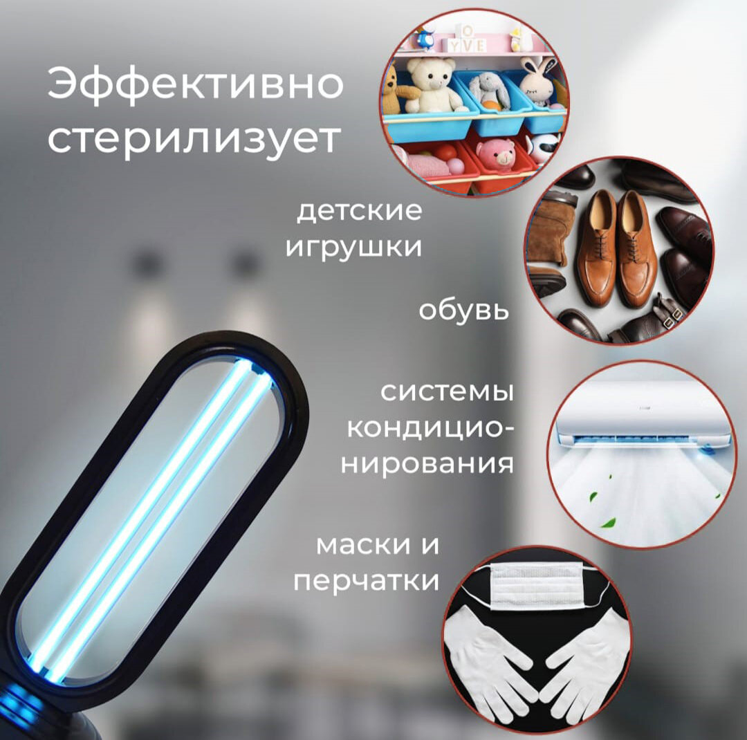 Бактерицидная Кварцевая ультрафиолетовая настольная лампа Qumo Health Aura Future+ 32091