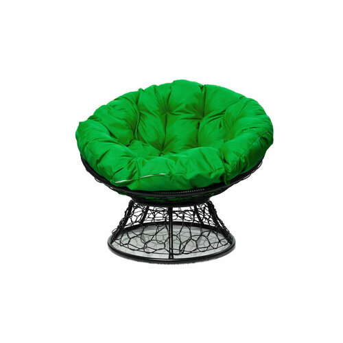 Кресло Папасан с ротангом черное / зеленая подушка M-Group кресло папасан с ротангом черное красная подушка m group
