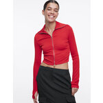 Блуза женская Befree Лонгслив укороченный на молнии 2412418004-70-S красный размер S - изображение