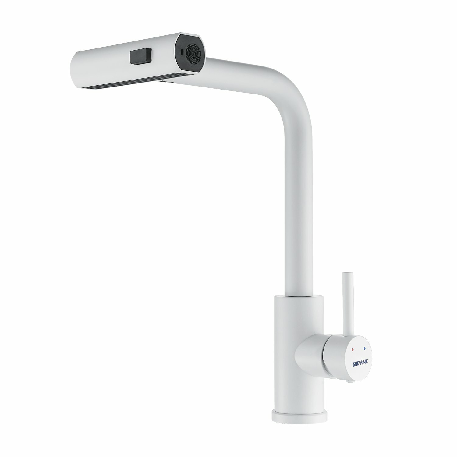 фото Смеситель для кухни с мультифункциональным изливом Shevanik S263C, белый
