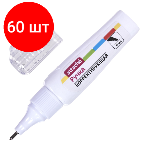 Комплект 60 штук, Корректирующий карандаш Attache 6мл металличекиий наконечник корректор карандаш 6мл rewrite морозостойкий