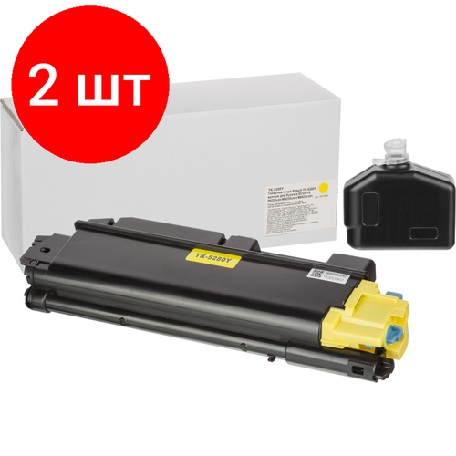 Комплект 2 штук, Тонер-картридж Retech TK-5280Y жел. для Kyocera P6235/6635 картридж printlight tk 5280y для kyocera