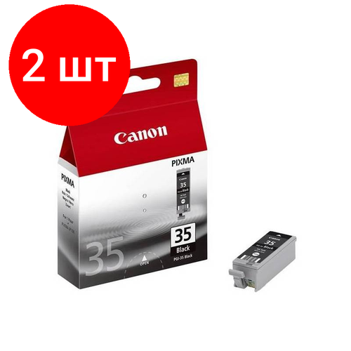 Комплект 2 штук, Картридж струйный Canon PGI-35 (1509B001) чер. для PIXMA iP100