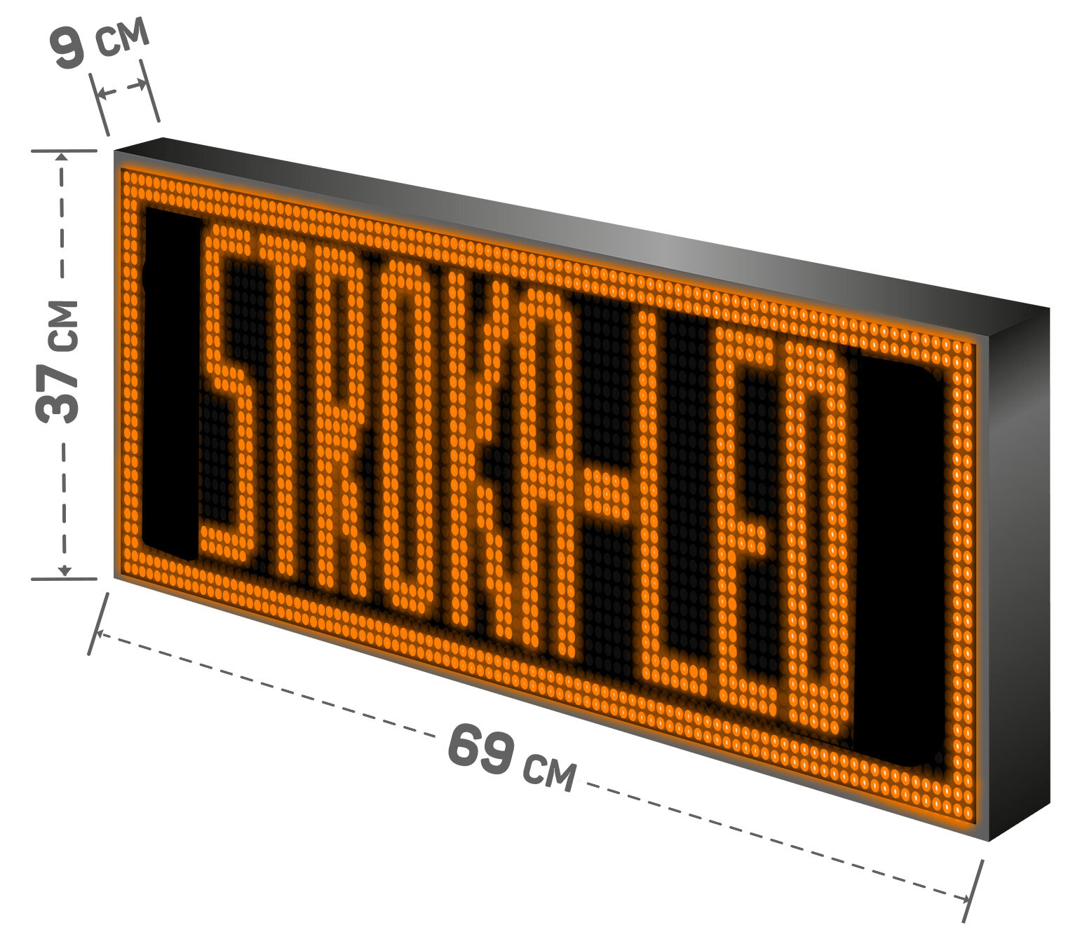 Бегущая строка/ Led /рекламная вывеска/ панель/69х37см