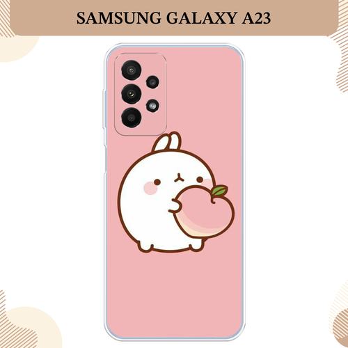 Силиконовый чехол Кролик с персиком на Samsung Galaxy A23 / Самсунг Галакси А23