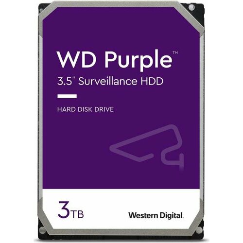 Жесткий диск WD SATA-III 3TB WD33PURZ Surveillance Purple (5400rpm) 64Mb 3.5 внутренний жесткий диск 3 5 3tb western digital wd30purz 64mb 5400rpm sata3 purple