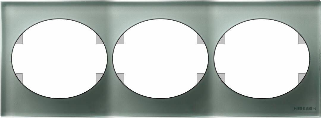 Рамка 3 поста горизонтальная (стекло серебрянное) Tacto АВВ
