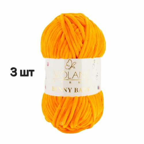 Пряжа Wolans Bunny Baby Ярко-оранжевый (67) 3 мотка 100 г/120 м (100% микрополиэстер) воланс банни беби