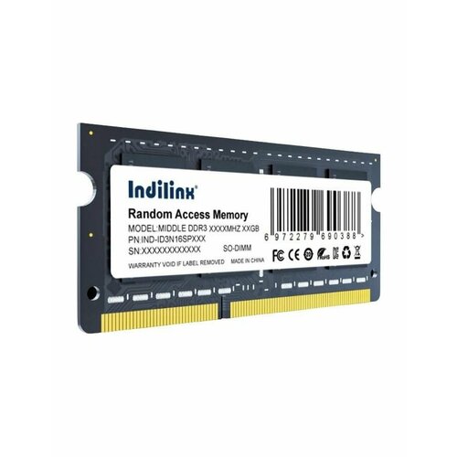 Оперативная память Indilinx DDR3 SO-DIMM 8Gb 1600MHz IND-ID3N16SP08X 133600₽