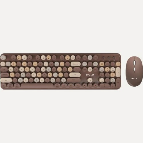 Изображение товара Клавиатура и мышь Aula AC306 беспроводные Coffee-Colorful (80003621)