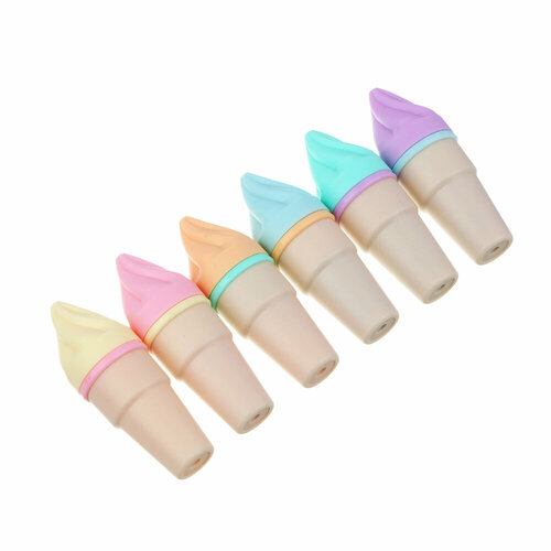 Всёгазин Набор маркеров-выделителей, 6 цветов, мороженое