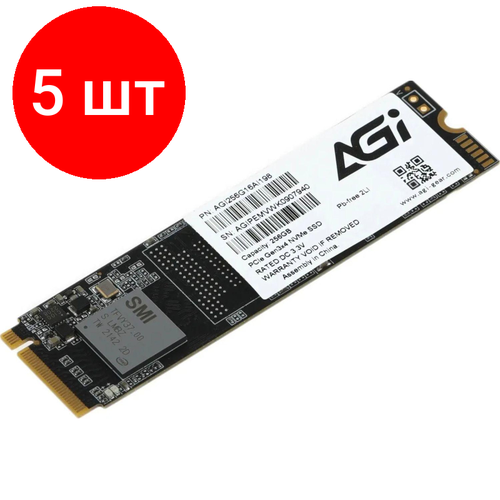 Комплект 5 штук SSD Накопитель AGi PCIe 30 x4 256GB AI198 M2 2280AGI256G16AI198 1780400₽