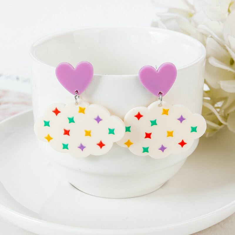 Серьги Bag & You, акрил, размер 40 мм, бежевый — фото 1