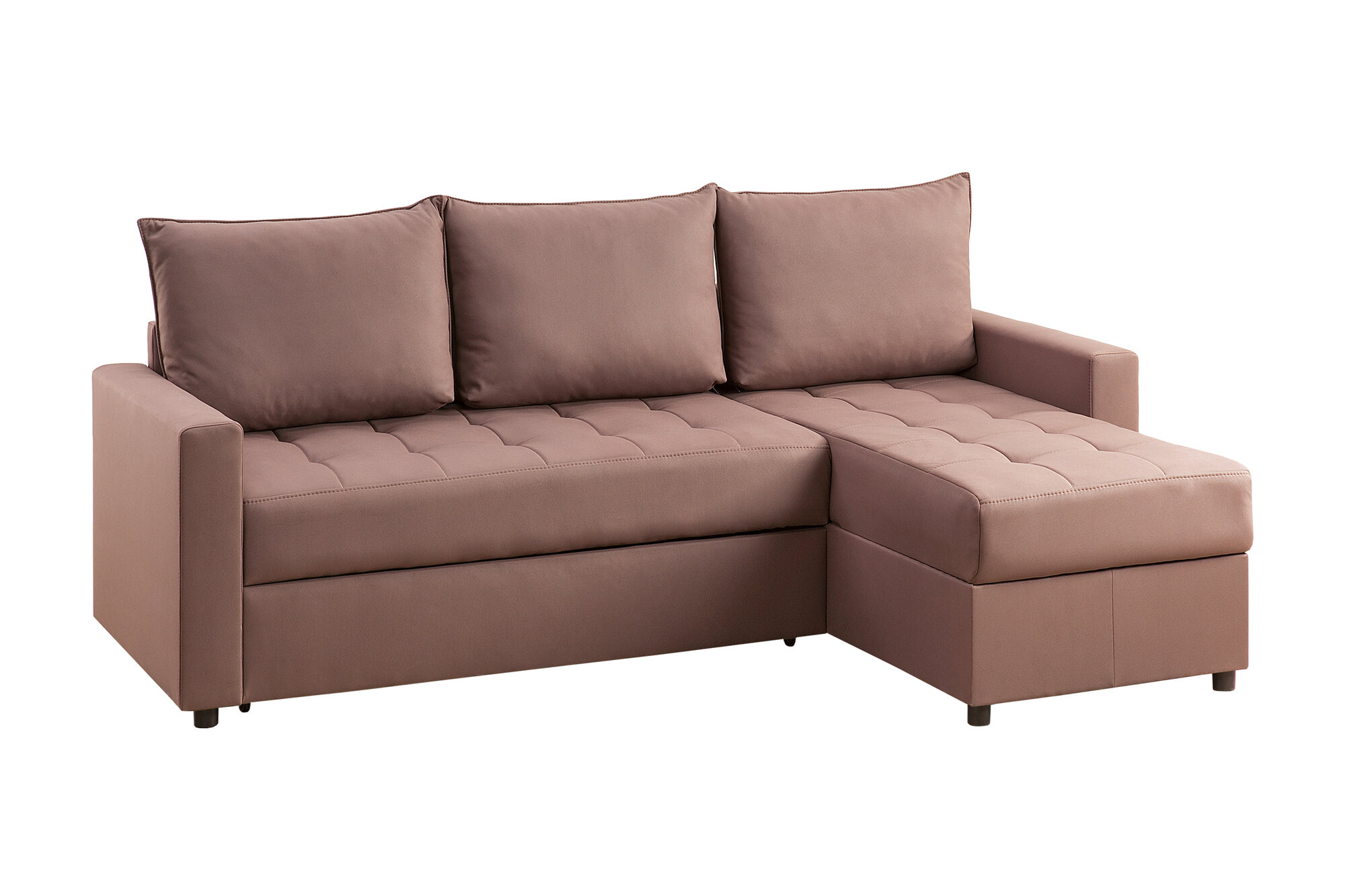 фото Диван угловой Боровичи-Мебель Виктория 2-1 Комфорт дельфин коралловый 224x145x90 см