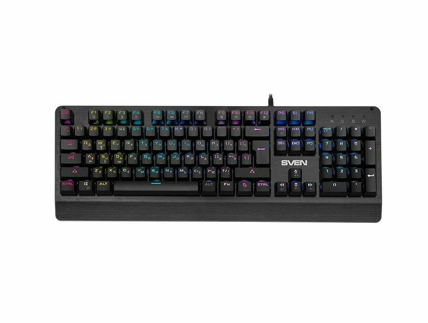 Механическая игровая клавиатура SVEN KB-G9700 (104 кл,+12Fn, RED switch, RGB, мет, корпус) SV-015831